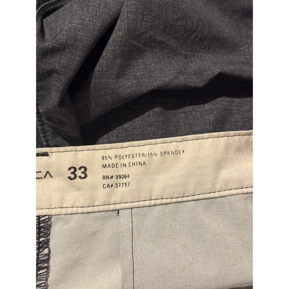 RVCA‎ Mens Performance Stretch Shorts Gray Size 33 Casual Outdoor - Picture 6 of 6
